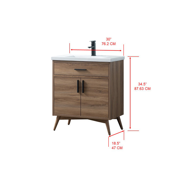 Mercury Row® Binford 30'' Single Bathroom Vanity with Ceramic Top